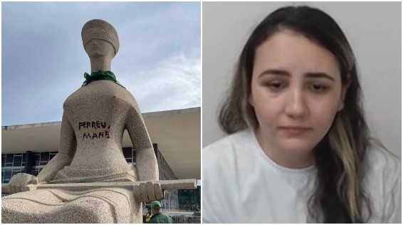 STF tem maioria para manter condenação de Débora Rodrigues, que pichou estátua no 8 de janeiro