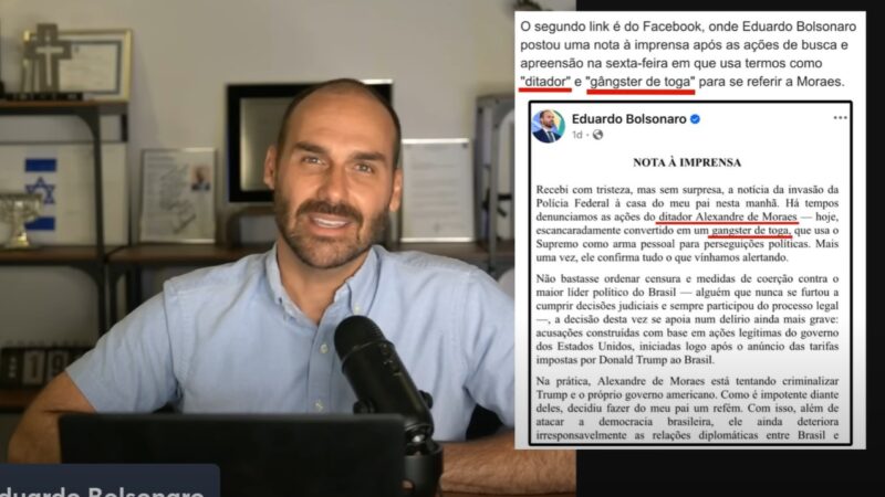 Diretor da Polícia Federal vê tentativa de intimidação em live de Eduardo Bolsonaro: “Nenhum investigado intimidará a PF”