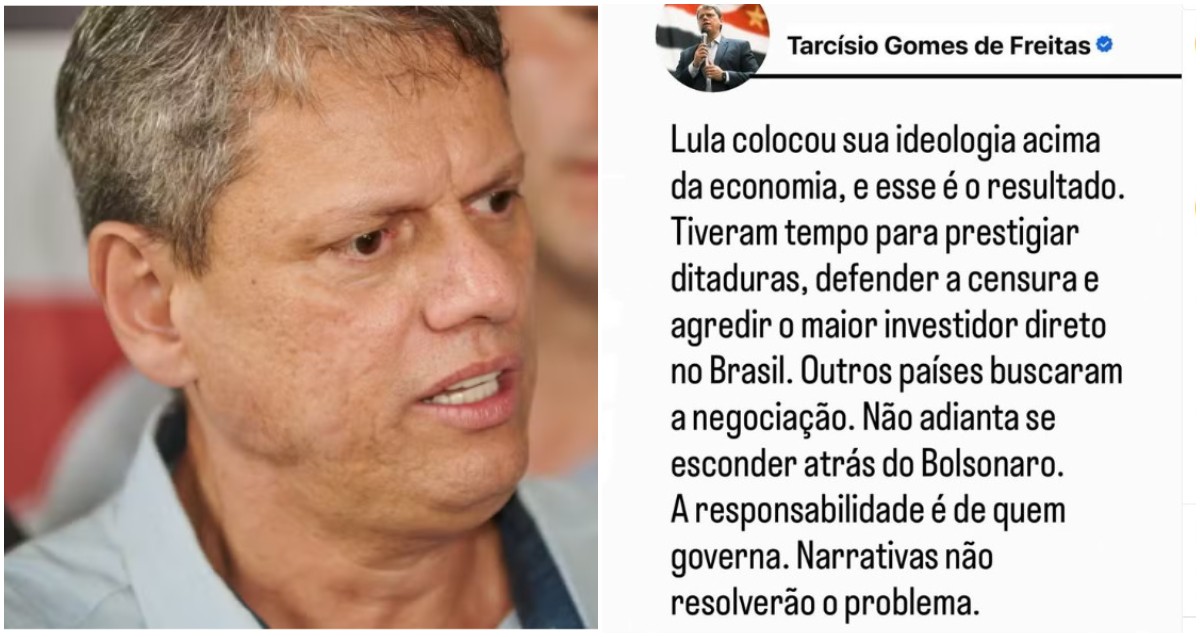Tarcísio diz que tarifa de Trump terá impacto ‘negativo’ para SP e defende negociação