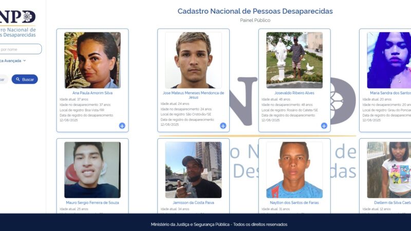 Ministério da Justiça lança portal que unifica dados de pessoas desaparecidas para facilitar buscas