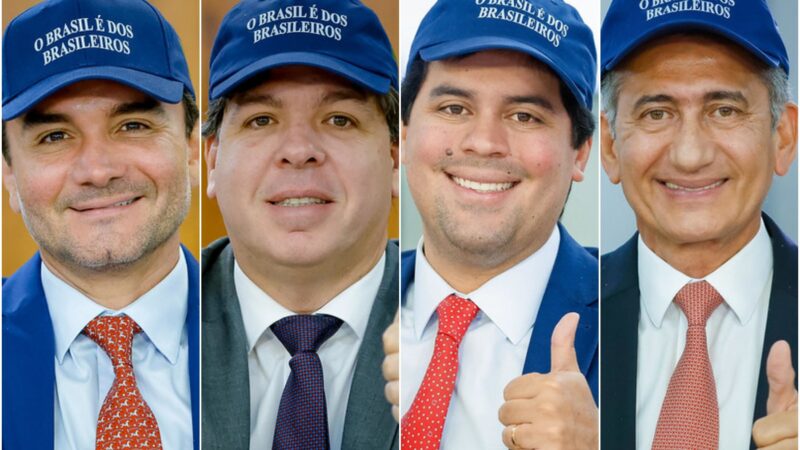 Ministros posam para ‘fotos 3×4’ com bonés estampados com a frase: ‘O Brasil é dos brasileiros’